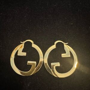 Gucci Gold Logo Hoop Earrings